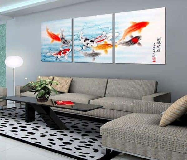 kfeng shui painting for living room oi fish painting feng shui