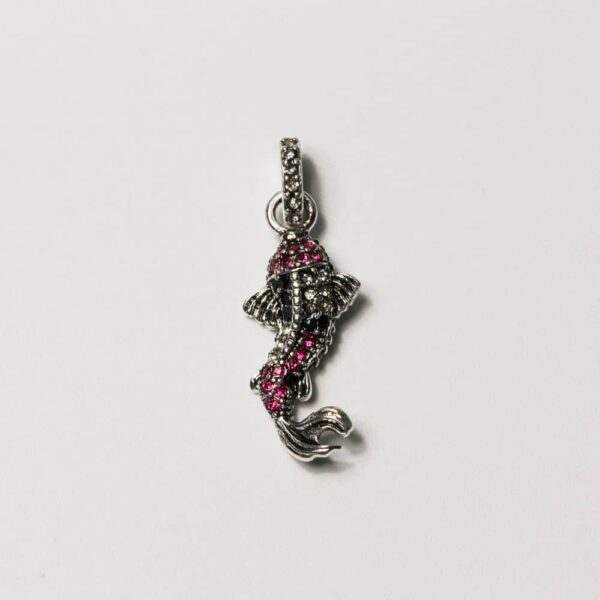 koi fish pendant 925 Sterling Silver Zirconia Asian Carp Koi Fish Glam Pendants Fit Chains Necklaces