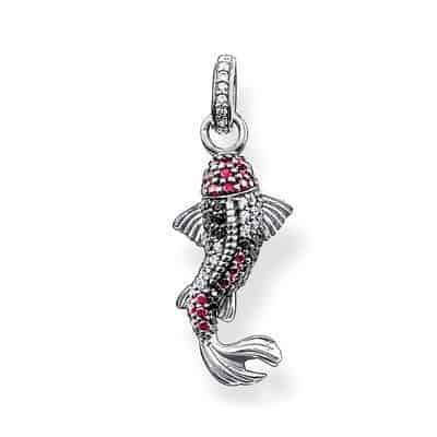 koi fish pendant 925 Sterling Silver Zirconia Asian Carp Koi Fish Glam Pendants Fit Chains Necklaces