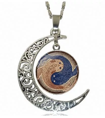 koi fish yin yang necklace