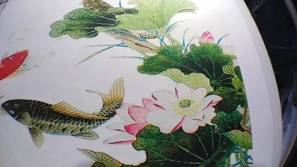 9 koi fish chinese calligraphy painting