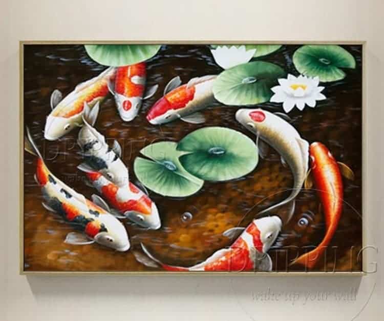 oil paintings for sale oil paintings for sale 9 koi fish feng shui with lotus flower