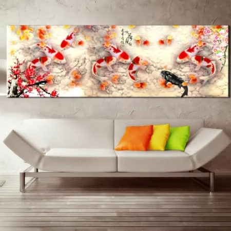 chinese calligraphy painting koi fish feng shui painting for sale