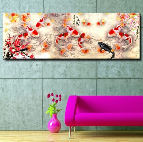chinese calligraphy painting koi fish feng shui 1