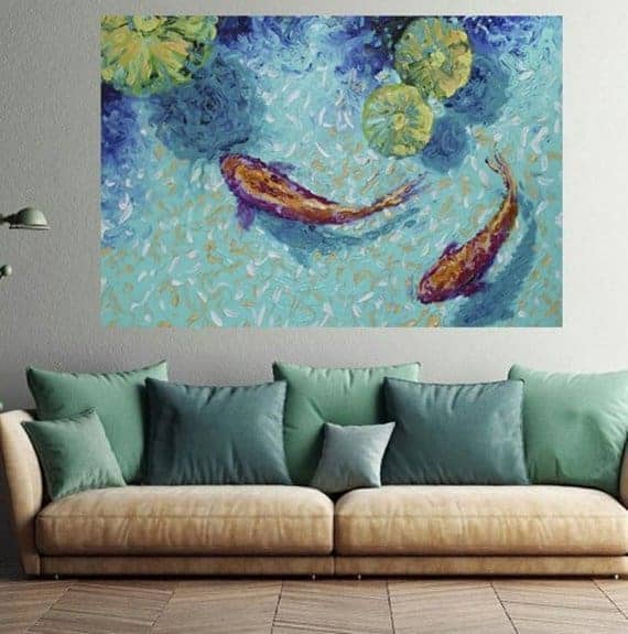 koi fish abstract painting