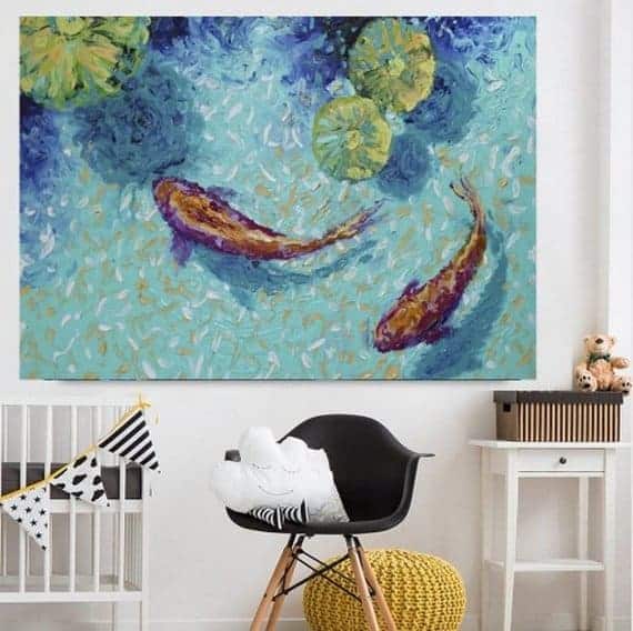 Bring your walls to life with captivating koi fish abstract paintings 1