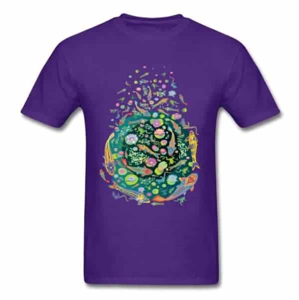 Koi fish shirt doodle art design purple color