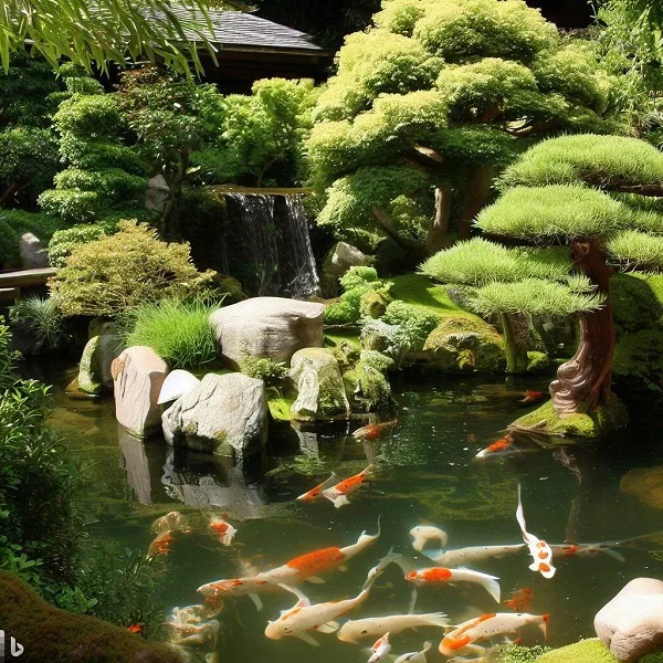 japanese koi pond garden 