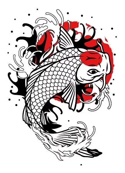 Koi fish tattoo design tancho kohaku koi fish tattoo design 