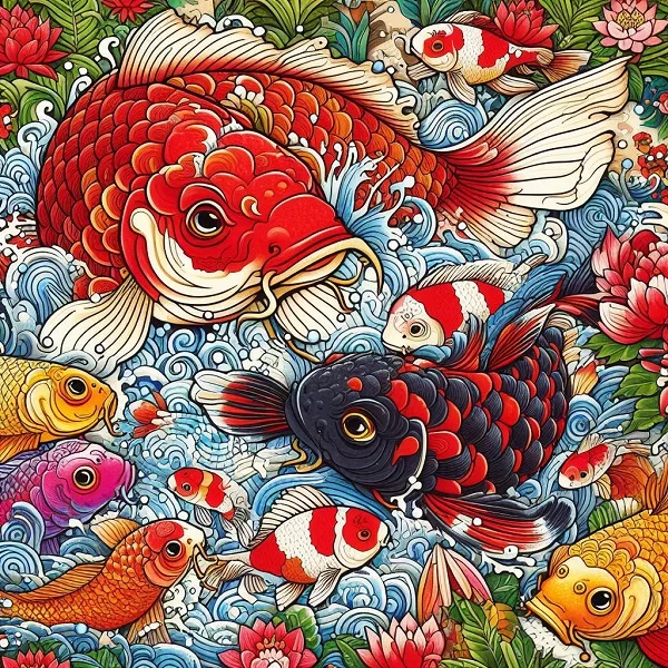 The Koi and Family: Symbolism in Different Colors