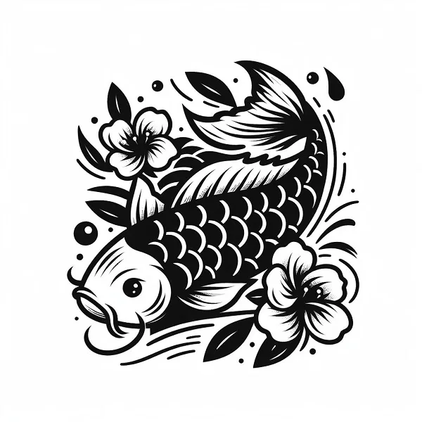 Simple koi fish tattoo design