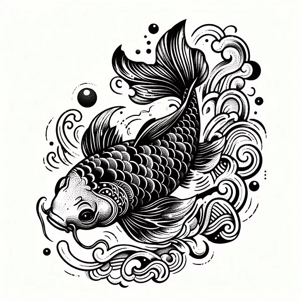Small koi fish tattoo design